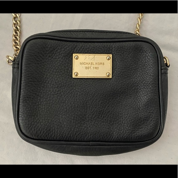 MICHAEL Michael Kors Handbags - MICHAEL Michael Kors Black Crossbody Purse With Gold Details